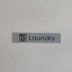 DOOR PLATE　ルームサイン 【Laundry】ランドリー　プレート　切文字　ピクトサイン　ドア表示 2枚目の画像