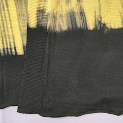 伝統工芸の板締め染色を取り入れたコットンカーディガン～イエローの手染めをプラスした個性的なデザインです 11枚目の画像