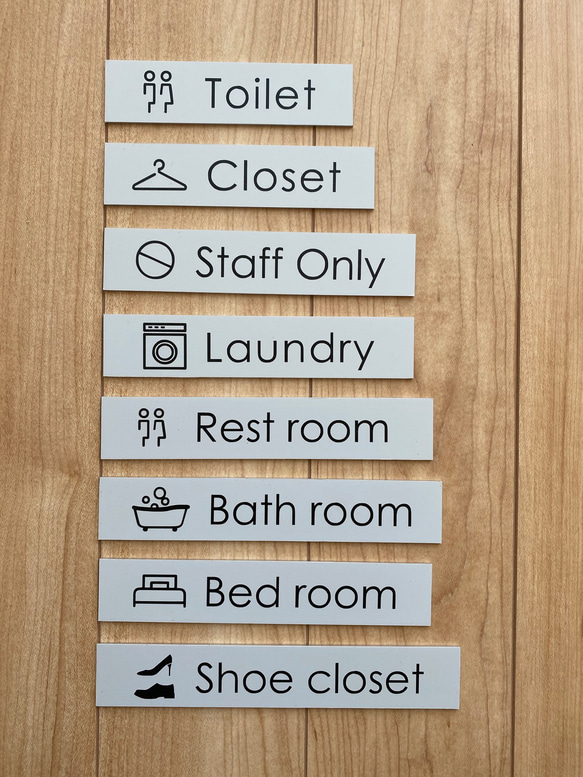 DOOR PLATE　ルームサイン 【Rest room】レストルーム　プレート　切文字　ピクトサイン　ドア表示 4枚目の画像