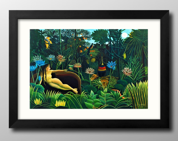 3292□ポスター アート 絵画『アンリ・ルソー 夢』北欧 A3 イラスト