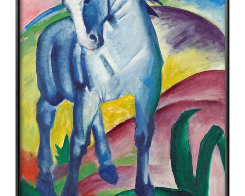 3463□ポスター アート 絵画『フランツ・マルク 青い馬Ⅰ』北欧 A3
