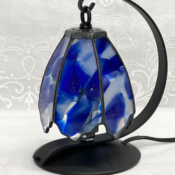 ステンドグラス☆アンティークガラスのフュージングランプ(コバルトブルー) 4枚目の画像