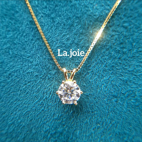 最高品質 Gold【0.5ct】 モアサナイト 人工ダイヤモンド ネックレス  