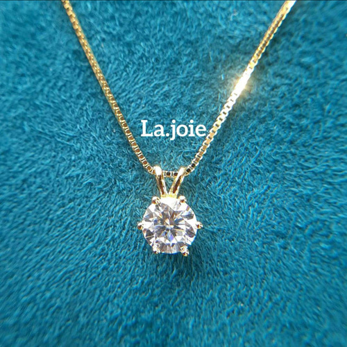 6ct 12mm モアサナイト 人工ダイヤ ネックレス 24K金 ア2076