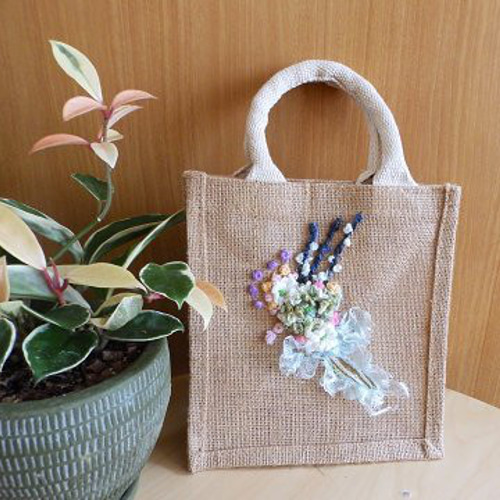 ✨新作✨ 麻バック【送料無料】手編み 刺繍 トートバッグ sumire 通販 