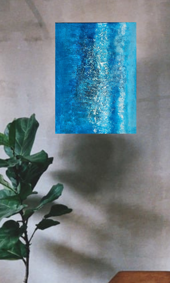 DIVE  F4  絵画　海 波 水 飛沫　マリンアート　現代アート ブルー　癒やし 開放感　清涼感　 5枚目の画像