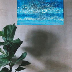 DIVE  F4  絵画　海 波 水 飛沫　マリンアート　現代アート ブルー　癒やし 開放感　清涼感　 4枚目の画像