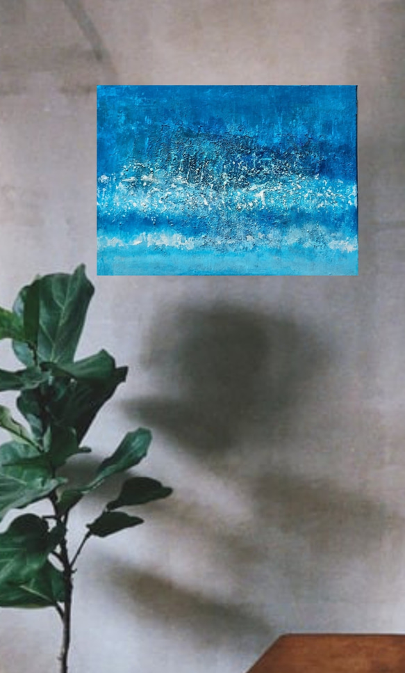 DIVE  F4  絵画　海 波 水 飛沫　マリンアート　現代アート ブルー　癒やし 開放感　清涼感　 4枚目の画像