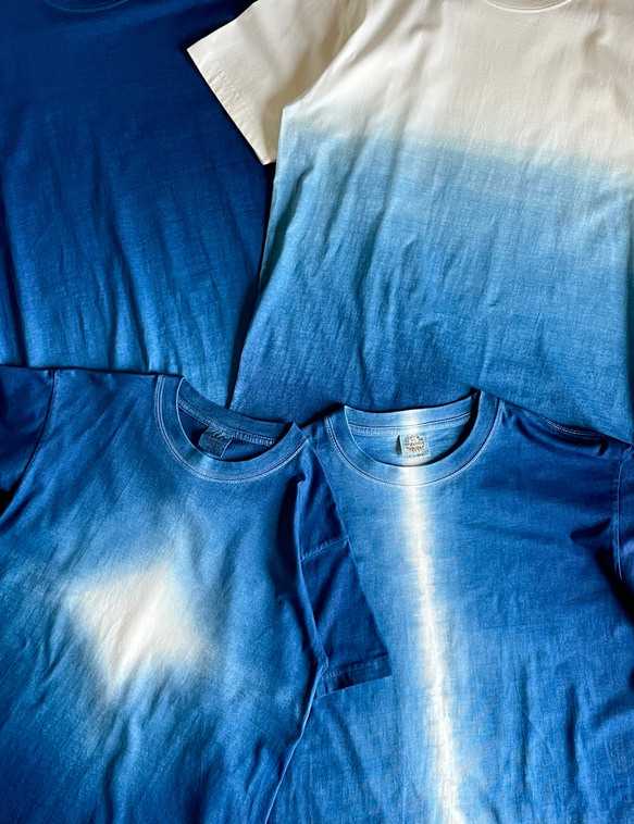 『海』 グラデーション Tシャツ 半袖 藍染 【受注制作】 9枚目の画像