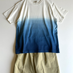 『海』 グラデーション Tシャツ 半袖 藍染 【受注制作】 6枚目の画像