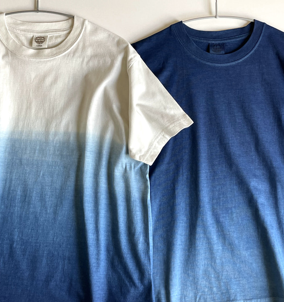 『海』 グラデーション Tシャツ 半袖 藍染 【受注制作】 8枚目の画像