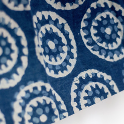 藍染め 草木染め 木版プリント コットンスカート インド綿パッチワークスカート 木版プリント ロングスカート - ラウンドフラワ 6枚目の画像