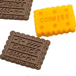 アクリルパーツ デコ チョコレート クッキー 風 食べ物 おやつ 2個 ハンドメイド 手芸 副資材 pt-2434 5枚目の画像