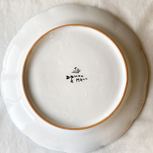 絵皿 26cm GEO044 マヨリカ焼き イタリア陶器 アーティチョークと