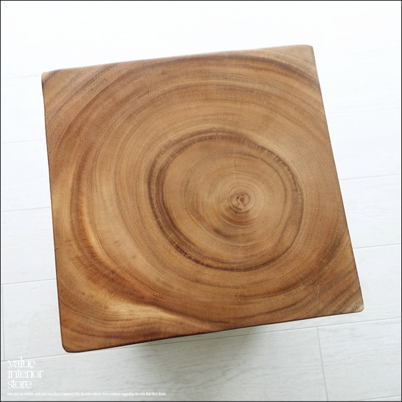 無垢材 ウェーブスツールN01 イス 天然木 椅子 ベンチ 木製スツール ナチュラル 天然木 モンキーポッド 6枚目の画像