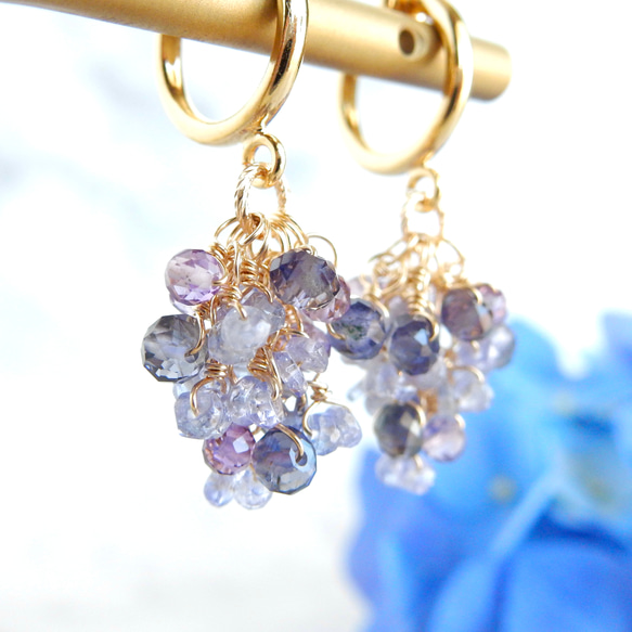 紫陽花〗ゆるシャラピアス/イヤリング（mini）14kgf【1489 