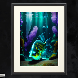 色鮮やかできらびやかに輝く神秘的な深海魚 スクエア型スマホケース【強化ガラス仕上げ】 11枚目の画像