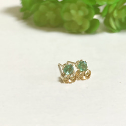 エメラルド・5月誕生石・14kgf☆petit.bijouピアス 2枚目の画像