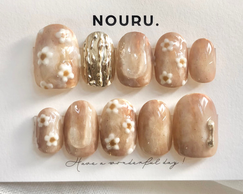 カフェモカnuance【サイズオーダー制】￤ネイルチップ ニュアンス