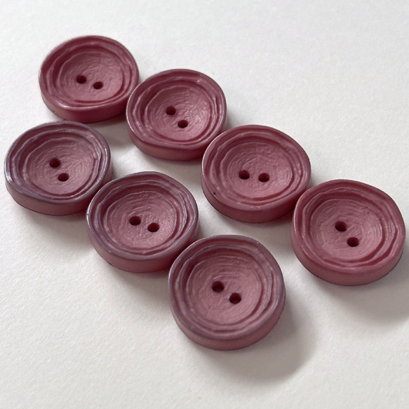ボタン レトロ 円形 丸型 くすみピンク系 2つ穴 21mm 7個セット el-016 2枚目の画像
