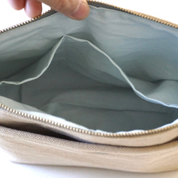 帆布富士金梅ベージュの2wayサコッシュL 7枚目の画像