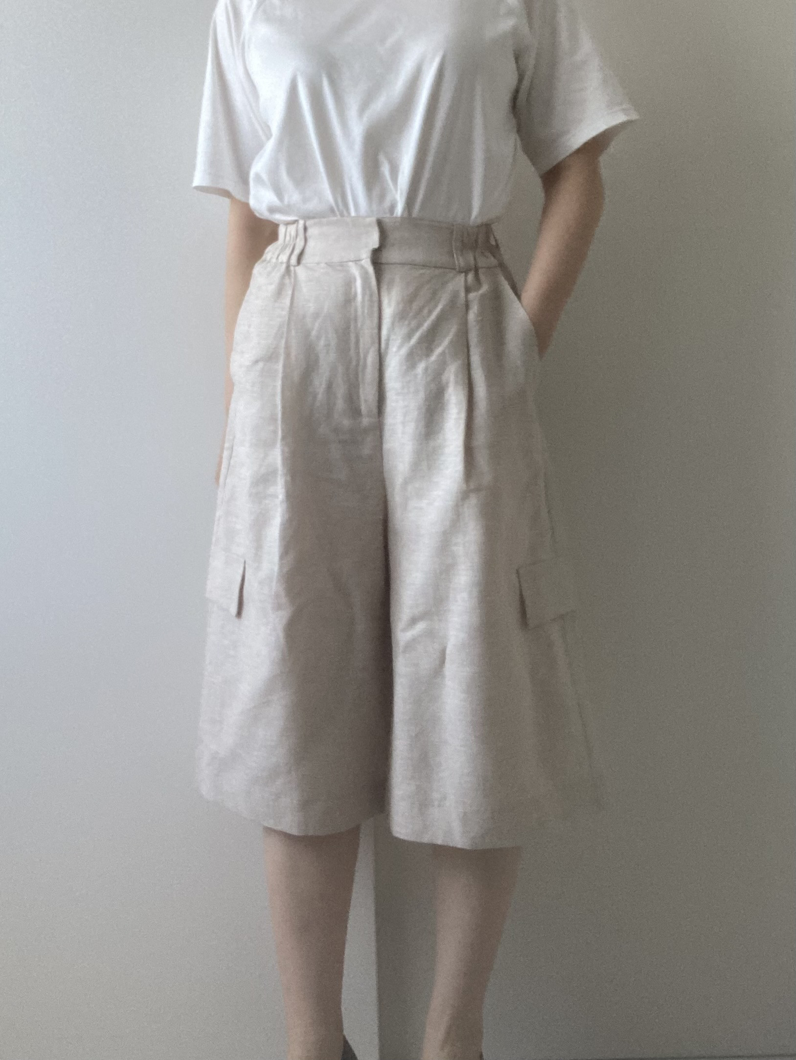 リネンのキュロット　オートミール