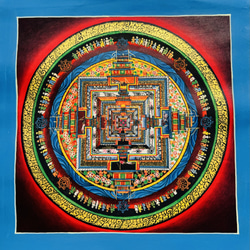 マンダラ　仏画　曼荼羅　タンカ　カラーチャクラ　手書き カラチャクラ 手書き 曼陀羅 タンカ その他インテリア雑貨 お