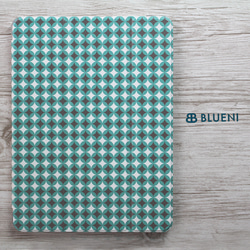 iPadケース（カバー）七宝柄・ブルー　レトロモダン　ハード＆ソフト2タイプから選べる 1枚目の画像