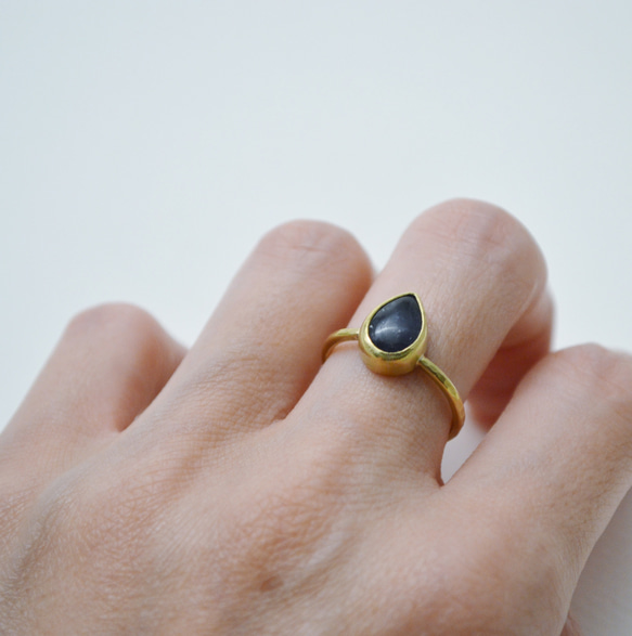 簡單系列-菫青石‧黃銅開放戒圍戒指‧Type1 第8張的照片