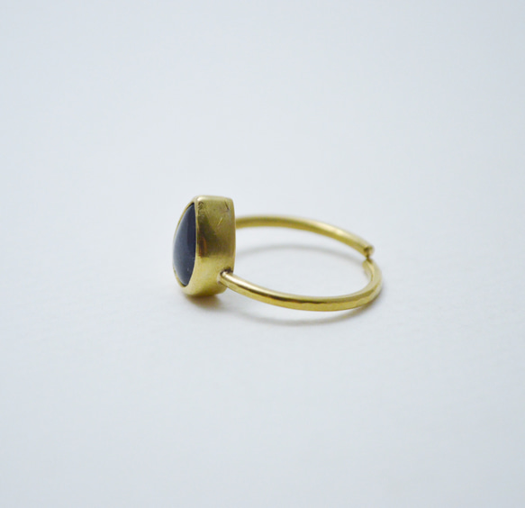 簡單系列-菫青石‧黃銅開放戒圍戒指‧Type1 第3張的照片