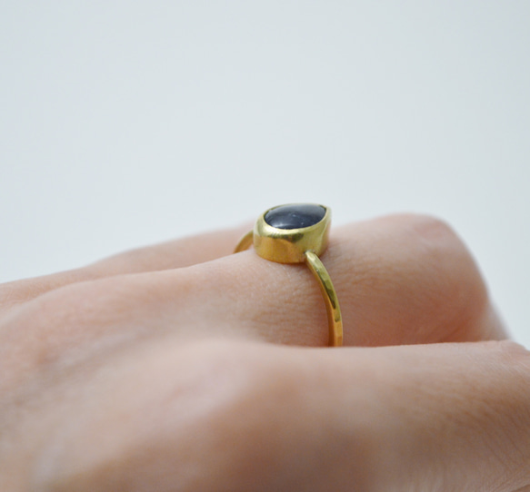 簡單系列-菫青石‧黃銅開放戒圍戒指‧Type1 第9張的照片