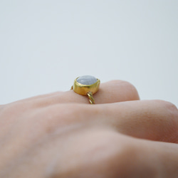 簡單系列-月光石‧黃銅開放戒圍戒指‧Type1 第9張的照片