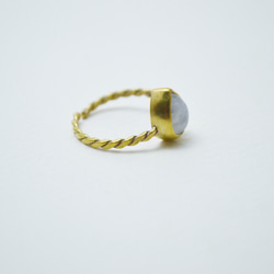 簡單系列-月光石‧黃銅開放戒圍戒指‧Type1 第2張的照片