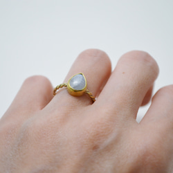 簡單系列-月光石‧黃銅開放戒圍戒指‧Type1 第8張的照片
