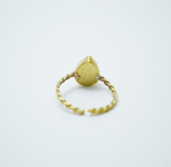 簡單系列-月光石‧黃銅開放戒圍戒指‧Type1 第4張的照片