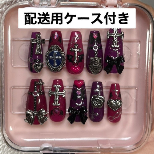 ダークピンクゴシックネイル ネイルチップ（つけ爪） KOHAKU.mimi 通販