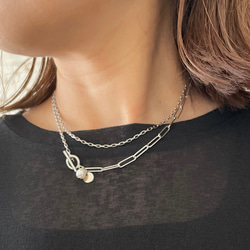 2連とY字両方叶うネックレス | 淡水パール 2wayネックレス | シルバー