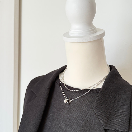 2連とY字両方叶うネックレス | 淡水パール 2wayネックレス | シルバー