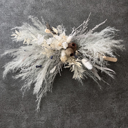 スモーキーブルーの流木スワッグ ◻︎プリザーブドフラワー◻︎ フラワーインテリア 3枚目の画像