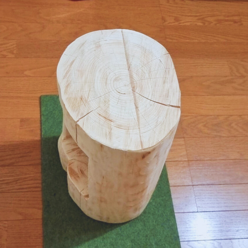 いい香り ひのき切株椅子 くりぬき・丸太テーブル・無塗装