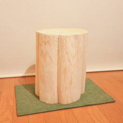 いい香り ひのき切株椅子 フリル・丸太テーブル・無塗装ナチュラル・オーガニック 3枚目の画像