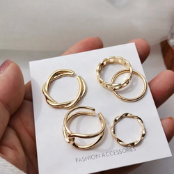 【5点1セット】ファッションシンプルシルバーゴールド　指輪　 15枚目の画像