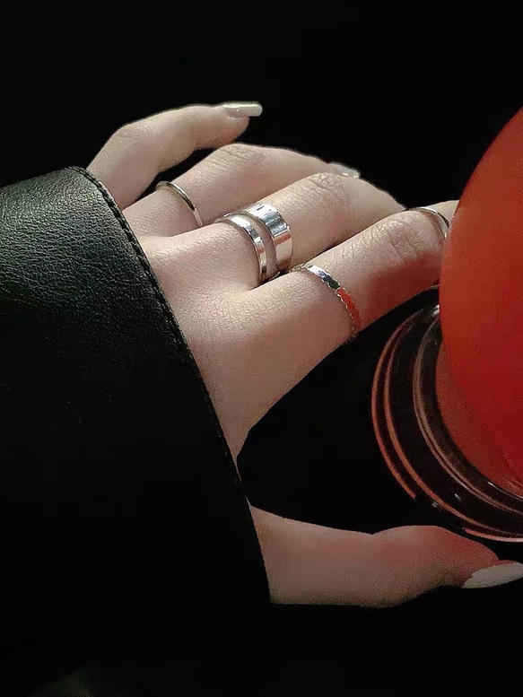 【4点1セット】ファッションシンプルシルバーゴールド　指輪　 8枚目の画像