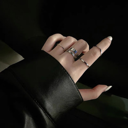 【4点1セット】ファッションシンプルシルバーゴールド　指輪　 6枚目の画像