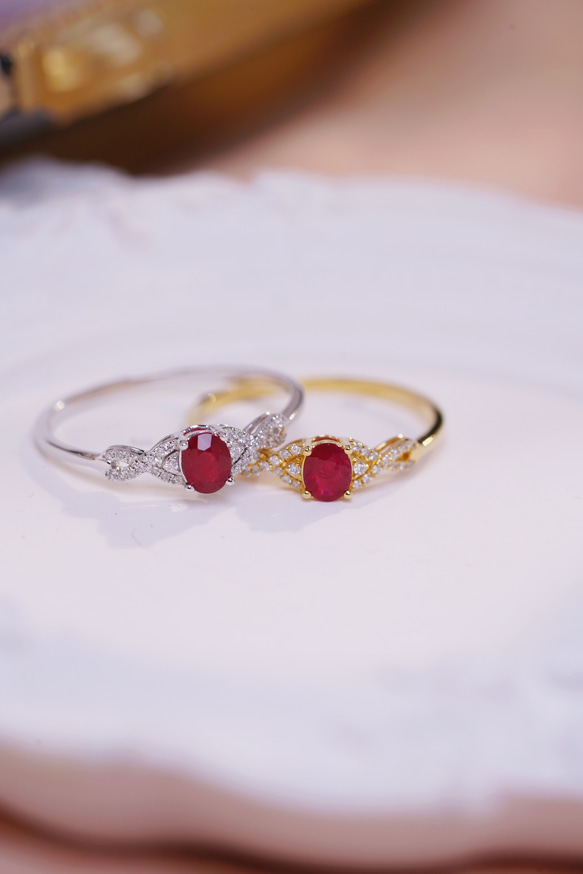 ルビー指輪K18 ダイヤモンド