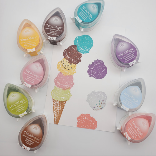 バージョンアップしたリアルな】アイスクリームスタンプセット はんこ