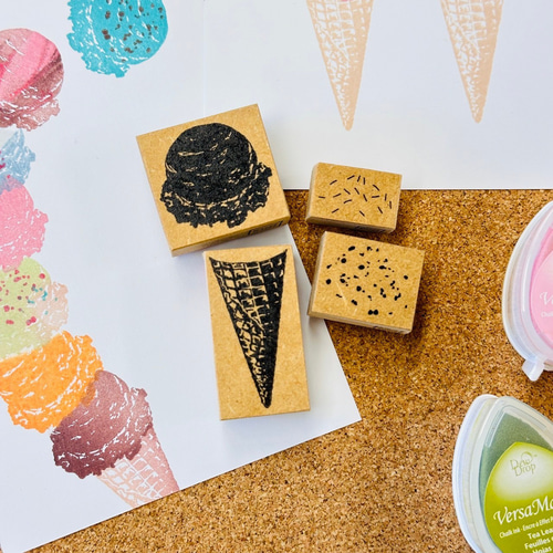 ラスト！未使用　新作大きめソフトクリームスタンプ＆ダイ　スタンピンアップ EBM 18-8 ラセントップコーンスタンド（ソフトクリームスタンド）日本