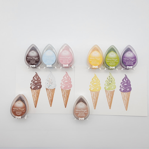 バージョンアップしたリアルな】ソフトクリームスタンプセット はんこ