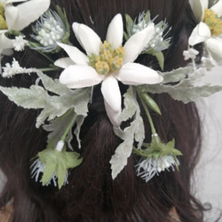 エーデルワイスの髪飾りA　Wedding　成人式　結婚式他　ヘッドドレス 2枚目の画像