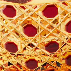 江戸切子　琥珀色赤被せクリスタルぐい呑 3枚目の画像